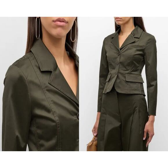 A.L.C. Fallon Green Crop Blazer Jacket Sz 0 - Picture 3 of 9